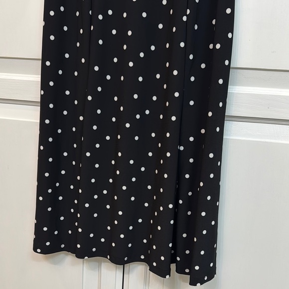 Ralph Lauren Black Polka Dot Midi Dress. Size 10. Stretchy. Classic - Picture 4 of 7